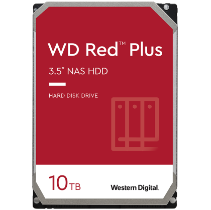 HDD NAS WD Red Plus (3,5 inchi, 10TB, 256MB, 7200 RPM, SATA 6 Gb/s)