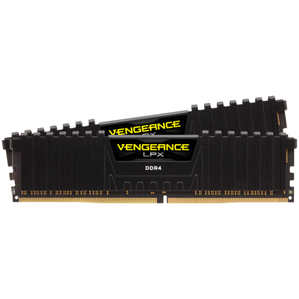 Corsair DDR4, 3200MHz 16GB 2x8GB Dimm, fără tampon, 16-20-20-38, XMP 2.0, Heatspreader Vengeance LPX negru, PCB negru, 1.35V, EAN:0840006608530