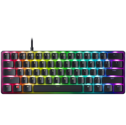 Razer Huntsman Mini (Analog Switch), Gaming Keyboard, US Layout, Wired - Detachable Type-C, Doubleshot PBT Keycaps, Aluminum construction, 1000 Hz Ultrapolling, Hybrid onboard storage, Razer Chroma RGB