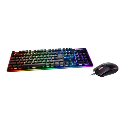 COUGAR DEATHFIRE EX COMBO Gaming Keyboard with Gaming Mouse, Hybrid Mechanical (20 million keystrokes), 19-Key Rollover, 8 backlight effects/8 colors backlight, ADNS-5050 Optical gaming mouse sensor, Resolution-1000/500/1500/2000 DPI