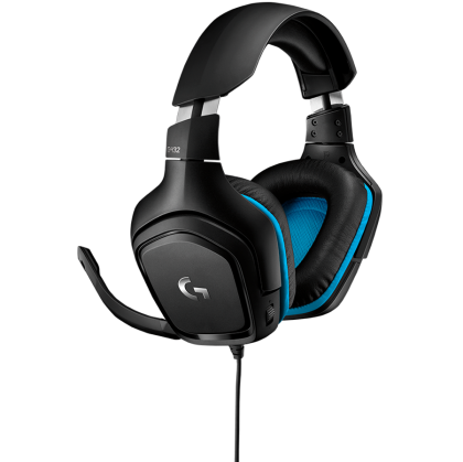 LOGITECH G432 Wired Gaming Headset 7.1 - LEATHERETTE - BLACK/BLUE - USB