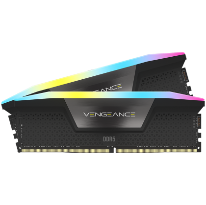 CORSAIR VENGEANCE RGB DDR5 64GB (2x32GB) DDR5 6000 CL30-36-36-76 1.4V Std PMIC Intel XMP Memorie- Negru, EAN: 0840006672432