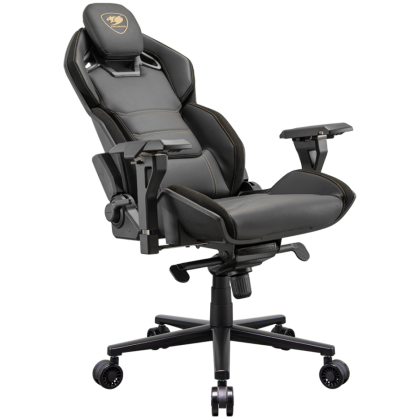 COUGAR Chair Hotrod Royal, Hyper-Dura leatherette, Micro suede-like texture, 150º Reclining, Piston Lift Height Adjustment, RocX, 4D Adjustable Armrest, Plus-Size Wheels, Class 4 Gas Lift Cylinder,