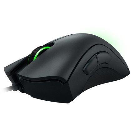 Razer DeathAdder Essential, Mouse pentru jocuri, Senzor optic True 6.400 DPI, Factor de formă ergonomic, Comutatoare mecanice pentru mouse cu ciclu de viață de 10 milioane de clicuri, Ultrapolling de 1000 Hz, Iluminare verde într-o singură culoare