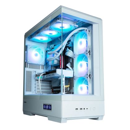 Zalman Case ATX - P50 DS White - Digital Display, Addressable RGB