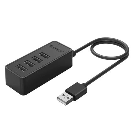 Orico hub USB2.0 HUB 4 porturi - intrare USB/Micro USB, negru - W5P-U2-100-BK-EP