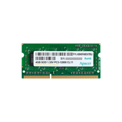 Memorie Apacer 4 GB Memorie pentru notebook - DDR3 SODIMM 512x 8, tensiune joasă 1,35 V PC12800 la 1600 MHz