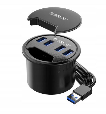 HUB USB 3.0 pentru desktop Orico, 4 porturi - DESK-4U-BK-BP