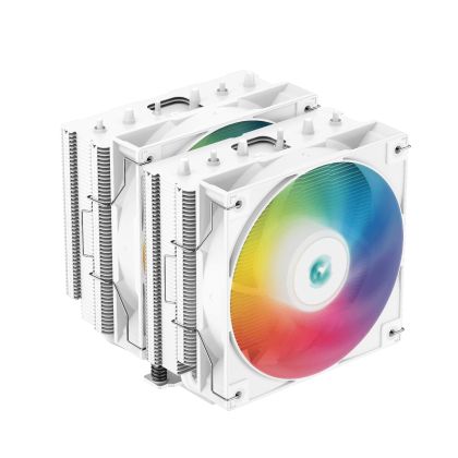 Cooler DeepCool Cooler CPU AG620 alb - RGB adresabil, turn dublu - LGA1700/AM5