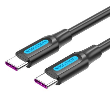 Cablu Vention USB 2.0 de tip C la tip C - 2M Negru 5A Încărcare rapidă - COTBH