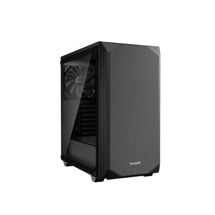 liniște! PURE BASE 500 Window Black, ATX/M-ATX/Mini-ITX, 2x Pure Wings 2 140mm, 2x USB 3.2 Gen. 1, microfon + audio, capac superior interschimbabil, garanție 3 ani