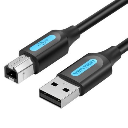 Cablu Vention USB 2.0 A Mascul la B Mascul, Negru 1m - COQBF