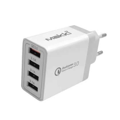 Makki Fast Charger - QC3.0+3xUSB 30W White - MAKKI-QC48W4