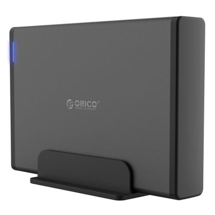 Cutie de discuri Orico Stocare - Carcasă - Verticală de 3,5 inchi, USB3.0, Adaptor de alimentare, UASP, negru - 7688U3-BK