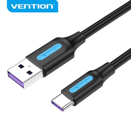 Cablu Vention USB 3.1 Type-C / USB 2.0 AM - 0,5M Negru 5A Încărcare rapidă - CORBD