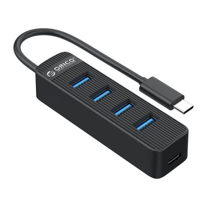 Orico hub USB3.0 HUB 4 porturi - intrare de tip C, intrare de alimentare auxiliară de tip C - TWC3-4A