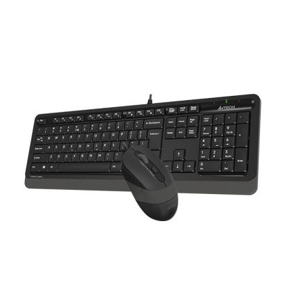 Set tastatura si mouse A4TECH Fstyler F1010, cu cablu, USB, Gri
