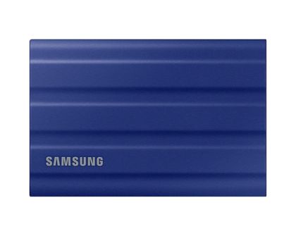 Hard disk Samsung portabil NVME SSD T7 Shield 1TB, USB 3.2 Gen2, rezistent, IP65, citire 1050 MB/s scriere 1000 MB/s, albastru