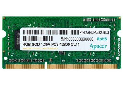 Apacer RAM 4GB DDR3 SODIMM 512x8 1600MHz 1.35V - AS04GFA60CATBGJ