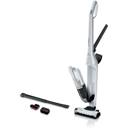 Прахосмукачка Bosch BCH3P2301, Cordless Handstick Vacuum cleaner 2 in 1 Flexxo Gen2, Serie 4, 2 Ah, 23V, 81 dB(A), AllFloor Power Brush with LED, White