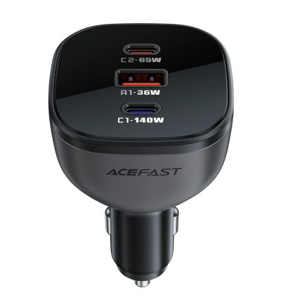 Acefast Fast Charger Car PD3.1 165W - B14 - USB-C x 2, USB-A x 1, Black