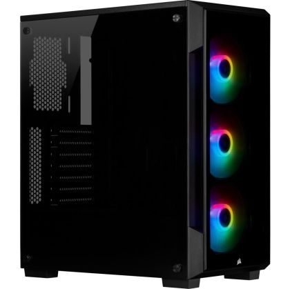 Case Corsair iCUE 220T RGB Smart Mid Tower, Tempered Glass, Black