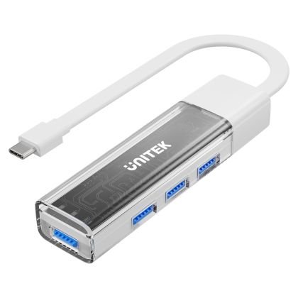 Unitek USB-C/USB-A 3.0 HUB 4 port, Bi-Directional, Detachable Cable, White - H1319AWH01