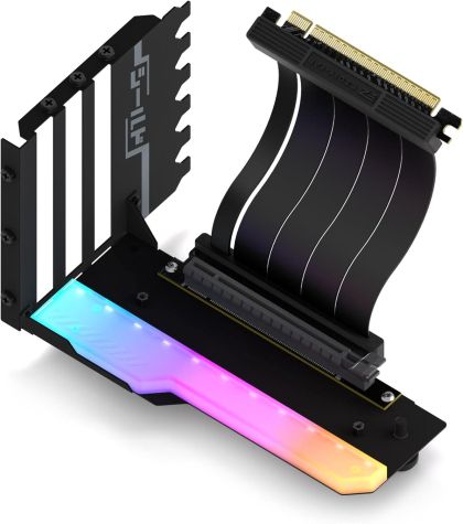 EZDIY-FAB RGB Vertical PCIe 4.0 GPU Mount Bracket Graphic Card Holder 90° Riser Cable