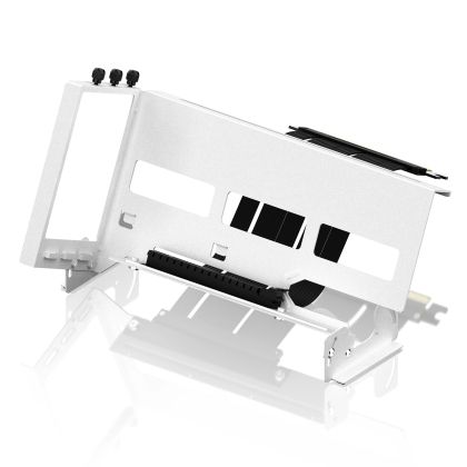 EZDIY-FAB Vertical PCIe 4.0 GPU Mount Bracket Graphic Card Holder 45° Riser Cable - White