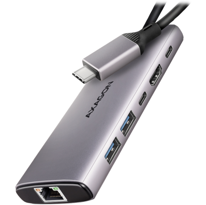 AXAGON HMC-6G2L 2x USB-A 10Gbps, 1x USB-C 10Gbps, 4K/60Hz HDMI, RJ-45, USB 3.2 Gen 2 hub, PD 100W, 15cm USB-C cable