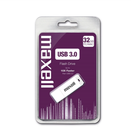 USB памет MAXELL Speedboat, 32GB USB 3.0 бяла