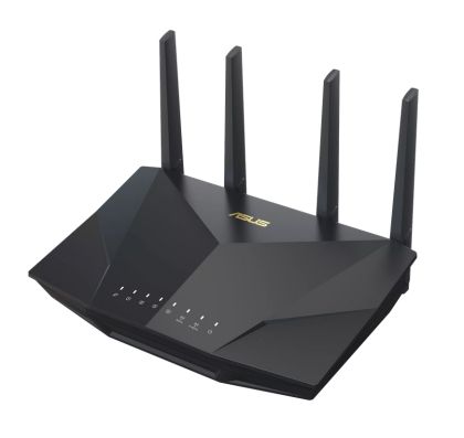 Рутер Asus Wireless Router, RT-AX5400, AX5400, Dual-Band, Tri-Core 1.5GHz CPU, 256MB/512MB Flash/RAM, Gigabit, AiProtection Pro, Adaptive QoS, VPN Fusion, IPTV, OFDMA, MU-MIMO, Beamforming, Link Aggregation, Port forwarding, AiMesh, Black