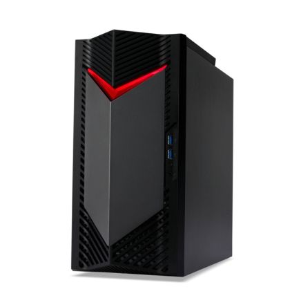 Настолен компютър Acer Nitro N50-130, AMD Ryzen 7 7700 (up to 5.30GHz, 40MB), 32GB DDR5 5600MHz (2*16GB), 1024GB SSD PCI-e + 1*M.2 free, NVIDIA GeForce RTX 4060 8GB GDDR6, No DVD, 5*USB 3.2,Type-C, 2*USB 2.0, Mic.&Audio jacks, RG-45, GLAN, Wi-Fi AX/6E&BT 