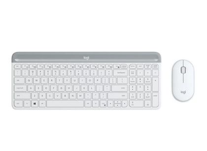 Set tastatură și mouse fără fir Logitech MK470, alb