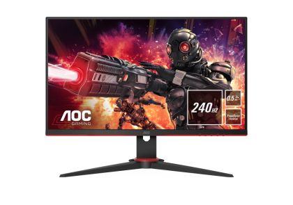 Монитор AOC 24G2ZE/BK, 23.8" IPS WLED, 1920x1080@240Hz, 1ms GTG, 0.5ms MPRT, 350cd/m2, 1000:1, 80M:1 DCR, FreeSync Premium, FlickerFree, Low Blue Light, Tilt, 2xHDMI, DP