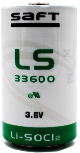 Lithium thyonil chlorid battery SAFT LSH20, LS33600 3,6V R20 17Ah STD   /with cup/
