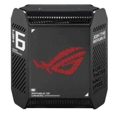 Меш система Asus Gaming Mesh WiFi system, ROG Rapture GT6 1PK, AX10000,Tri-Band, up to 275m2, Tri-Core 1.7GHz CPU, 256MB/512MB Flash/RAM, 2.5G port, AiProtection Pro, Adaptive QoS, VPN server/client, IPTV, OFDMA, MU-MIMO, Beamforming, Link Aggregation, Ai