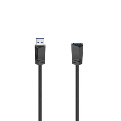 Cablu prelungitor HAMA, USB 3.0 A tată - USB-A mamă, 1,5 m, Ecranat, Negru