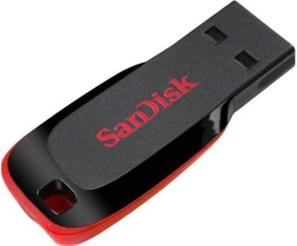 Stick de memorie USB SanDisk Cruzer Blade, 64 GB, USB 2.0, negru-roșu