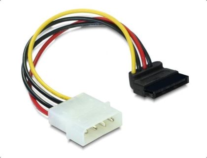 Cablu DeLock Power SATA HDD la 4 pini, la 90°, 15 cm