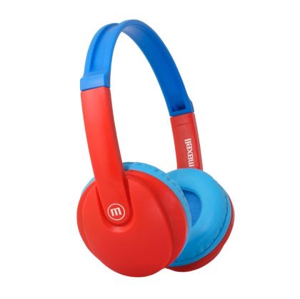 Căști Bluetooth pentru copii Maxell KIDZ HP-BT350, dimensiune mică, Roșu/Albastru