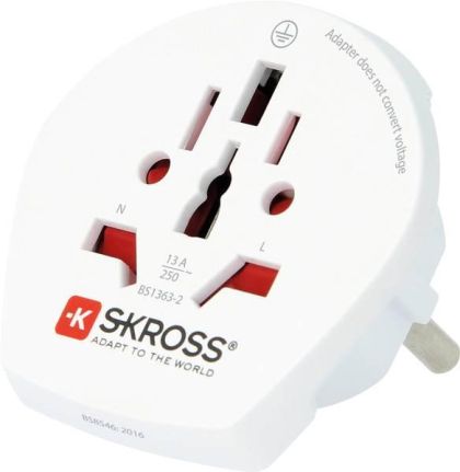 Adaptor SKROSS 1500211E World to Europe, 220V