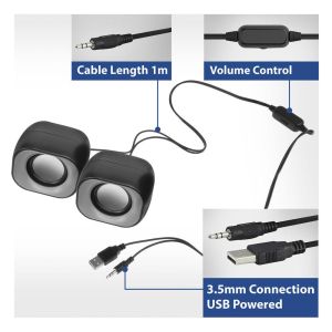 ACT Stereo speakers Eminent 2.0, USB powered, 2 x 3W