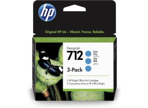 Cartuș de cerneală consumabil HP 712 Cyan, pachet de 3