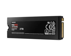 Samsung SSD 2TB M.2 PCIEx4 PCI Gen4.0 990 Pro with Heatsink 600 TBW 5 yrs