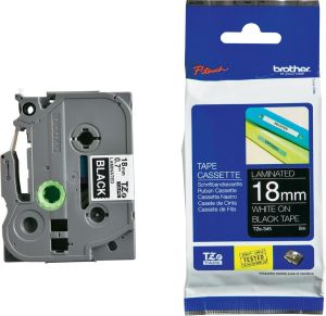 BROTHER P-Touch TZE-345 white on black 18mm
