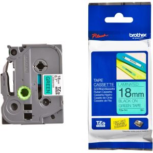 BROTHER P-Touch TZE-741 negru pe verde 18mm