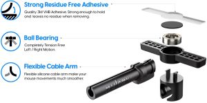 Pulsar бънджи за мишка Micro Bungee ES Single - Flexible Cable Arm, Ball Bearing