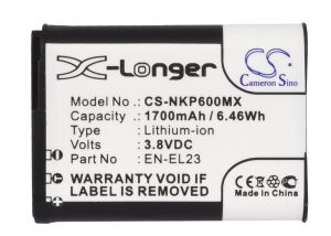 Camera Battery for NIKON EN-E23  Coolpix P600; P900  LiIon 3,8V  1700mAh  Cameron Sino