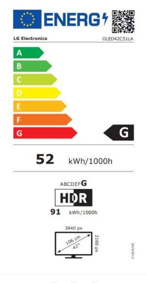 Телевизор LG OLED42C51LA, 42" UHD OLED evo, 4K (3840 x 2160), DVB-C/T2/S2, Full Cinema Screnn, Alpha 9 AI 4K Gen8, 120Hz Native (VRR 144Hz), ThinQ AI, HDR10, VRR, NVIDIA G-SYNC, AMD FreeSync, Dolby Vision, Dolby Atmos, Wi-Fi 6, Bluetooth, HDMI, USB, Airpl